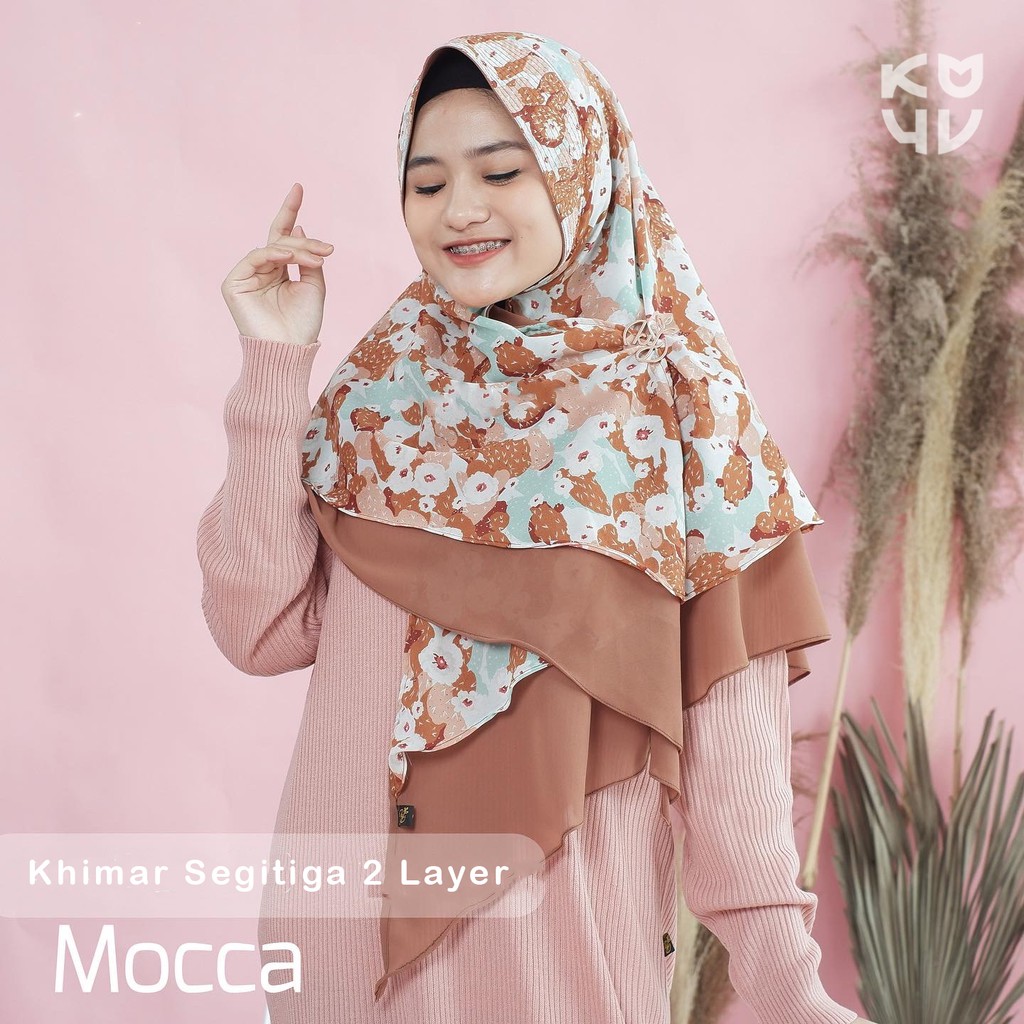 Koyu Hijab Instan Khimar Segitiga 2 Layer Bulak Balik