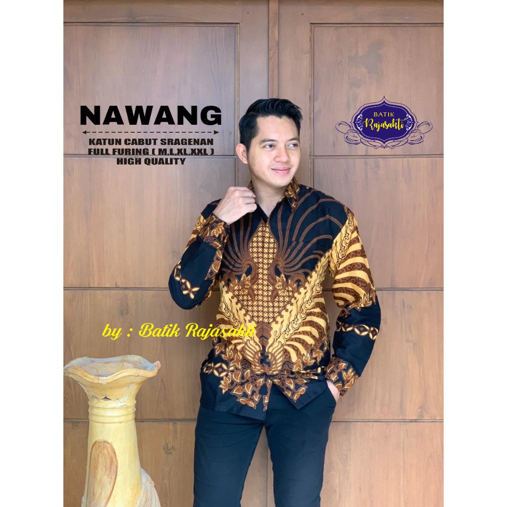 NAWANG RAJASAKTI KEMEJA BATIK SOLO PRIA LENGAN PANJANG LAPIS FURING ATASAN BATIK PREMIUM MODERN KATUN HALUS BAHUWIRYA  BANAMITRA BANAMITRA PUTIH BANGSAWAN BAYU PUTRA BERLIAN BIRU BHARATAYUDA BIMASENA BIRENDRA BIRU INDAH BRAHMAKERTA BRAHMAKERTA MERAH