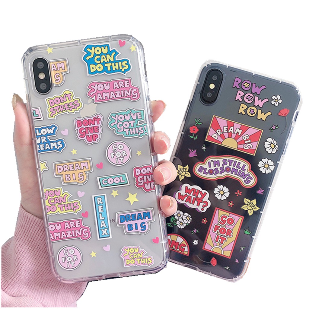 Case iPhone 11 Pro Max iPhone SE 2020 6s 6 7 8 Plus X XR XS Max Oppo A53 2020 Reno 4 A92 A11 A11K A52 A5 2020 A33 2020 A5s A3s F9 RealMe C15 C11 5S C3 INS Fashion Label Soft Airbag Cover CASETiFY missconnie-1