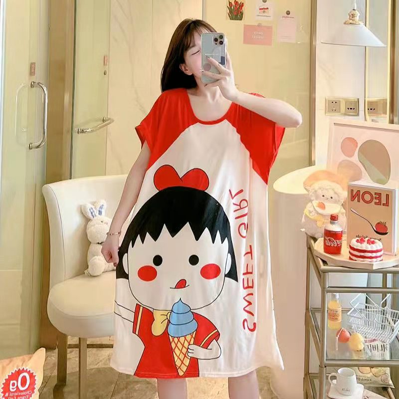 (Hello Girl)SY04 Baju Tidur Wanita Dress Tidur Oversize Import