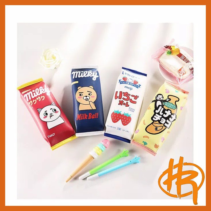 

tempat pensil milky meiji / tempat pensil / kotak pensil / tempat kosmetik / stationery / pensil
