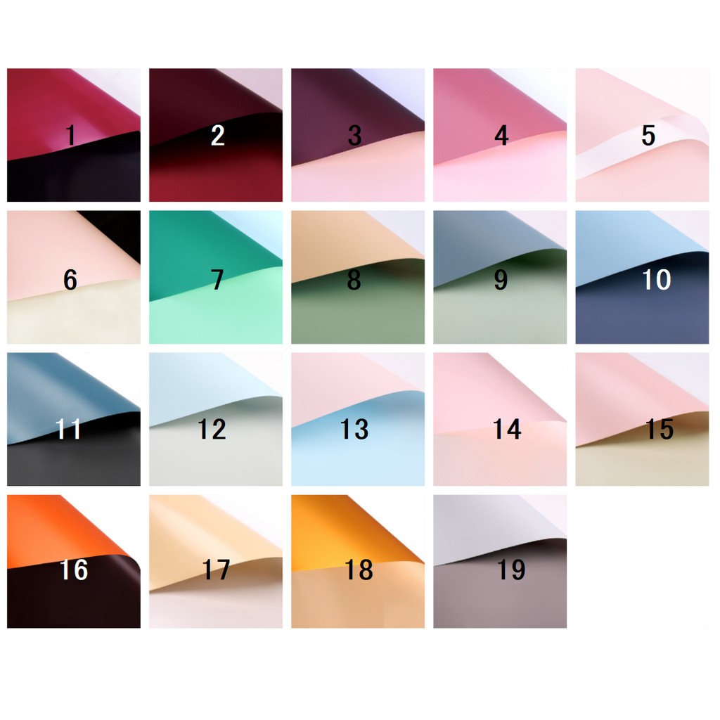 (5 LEMBAR) PROMO CUCI GUDANG Bi Color Doff Matte Double Dua Warna Flower Wrapping Cellophane Kertas 