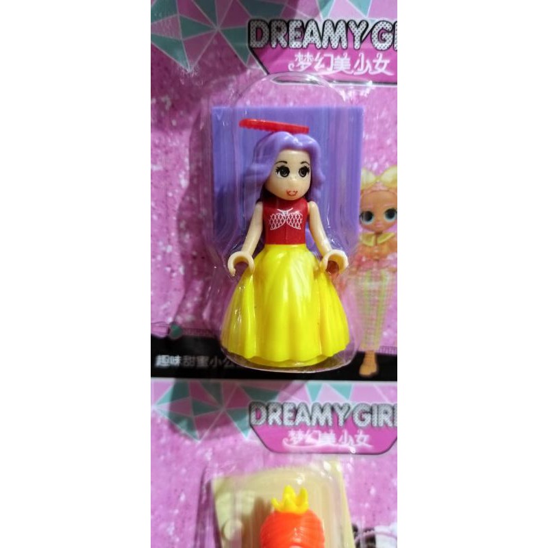lego dreamy girl boneka mini barbie princess imut lengkap dengan tatakan