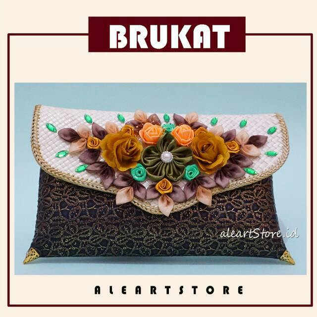 CLUTCH BUNGA ORGANDI - CLUTCH ETNIK - TAS ETNIK - TAS PESTA - TAS KONDANGAN - TAS ANYAMAN WANITA