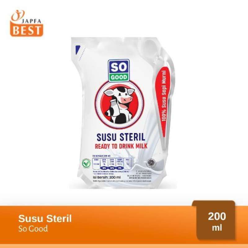 

so good susu steril 1 dus isi 24 pcs ukuran 200ml