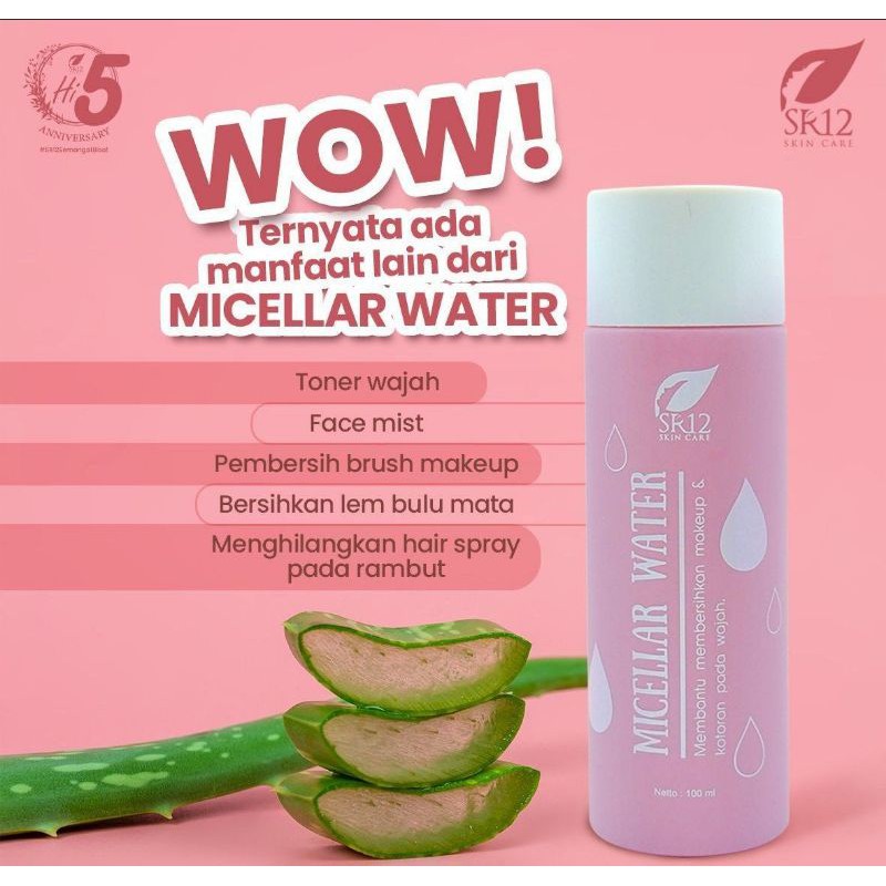 [BPOM] MICELLAR WATER SR12 100ml Membantu Membersihkan make-Up dan Kotoran Pada Wajah