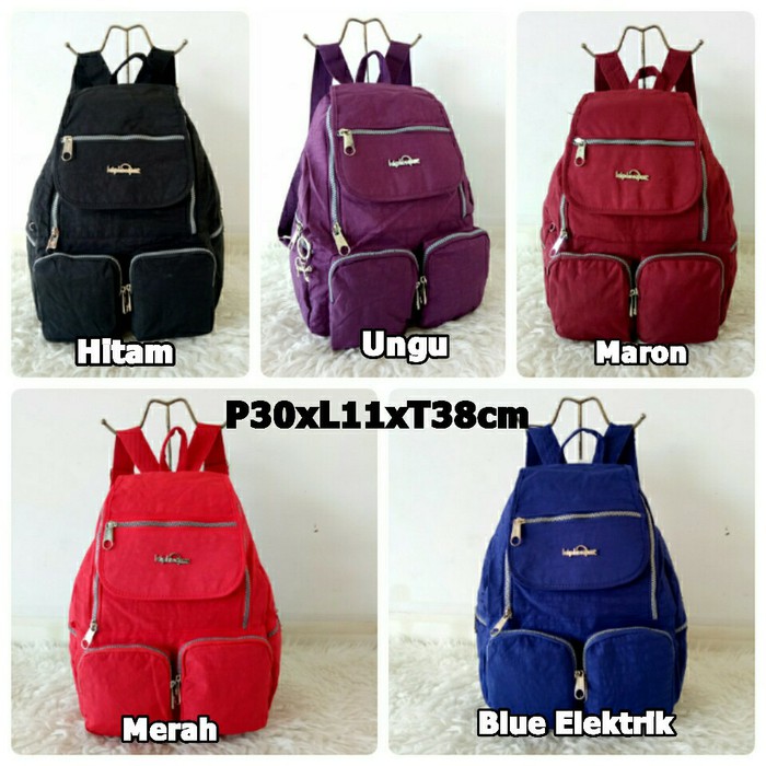 TAS SEKOLAH/TAS RANSEL KIPLING POLOS MEDIUM - Navy