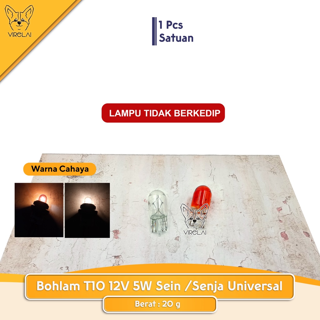 [SATUAN] Bohlam T10 / T13 12 Volt 5 Watt Sein Colok / Senja Universal