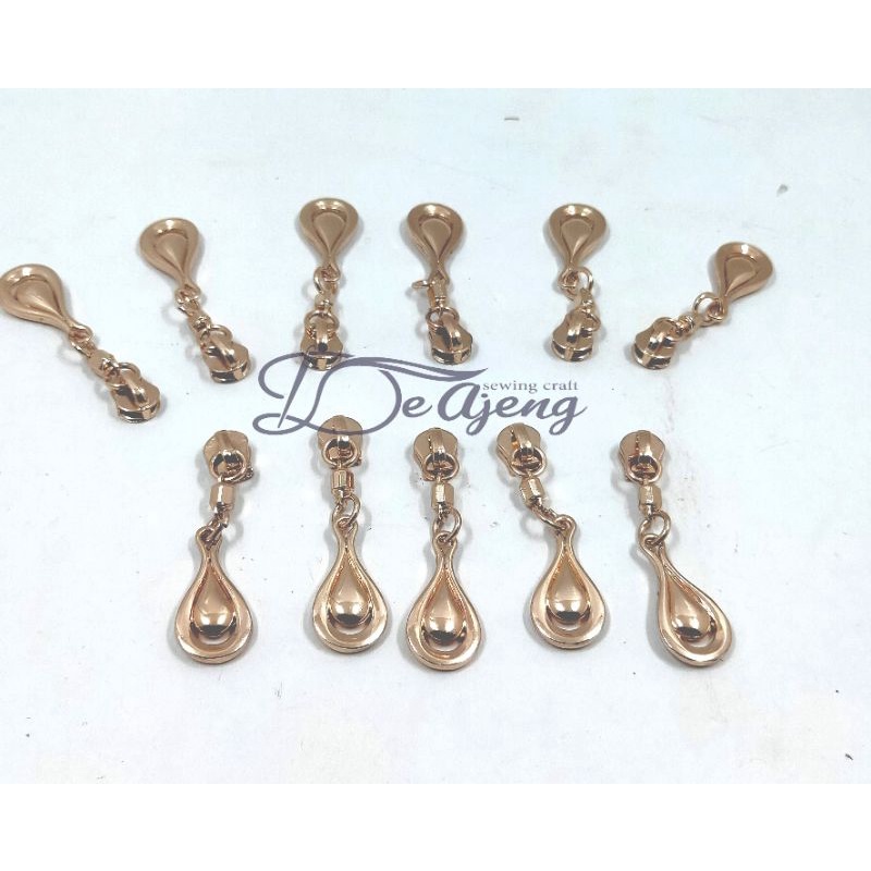 Kepala resleting gigi besi rosegold