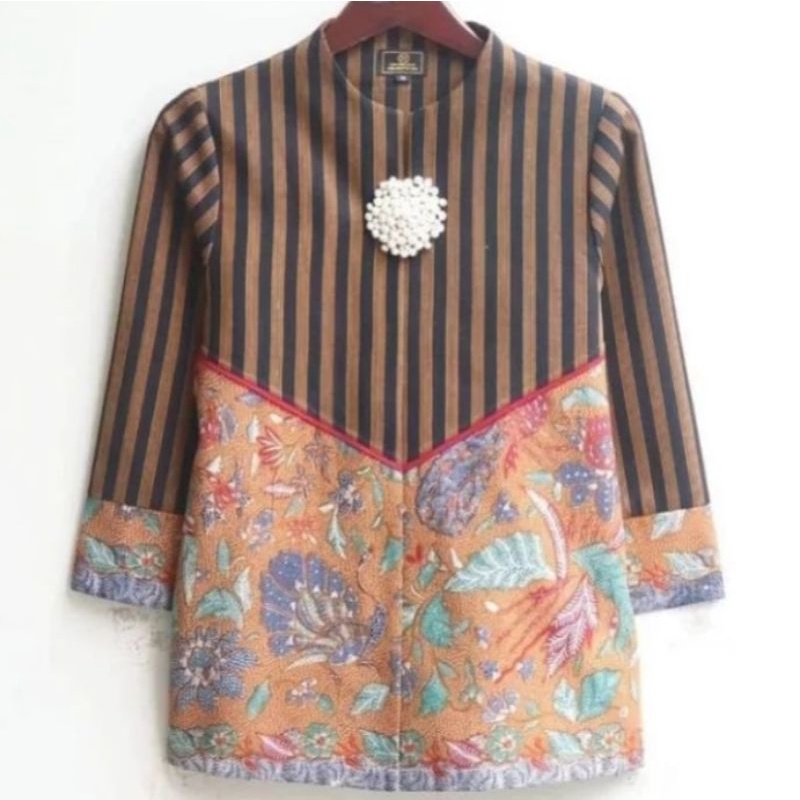 atasan batik wanita motif lurik kombinasi 3N