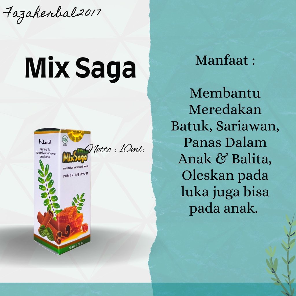 Mix Saga Meredakan Sariawan Dan Batuk