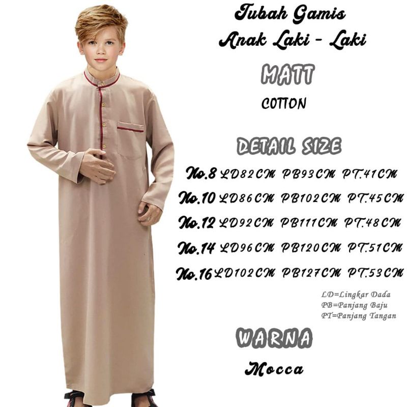 Jubah Anak Laki Laki GAMIS ANAK PREMIUM Baju Koko Jubah Anak Laki Laki Tanggung tangan panjang terbaru-2