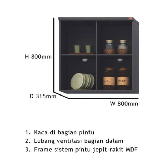 Rak Dapur / Kitchen Set Atas Active Kofi KSA 2 Pintu Jogja