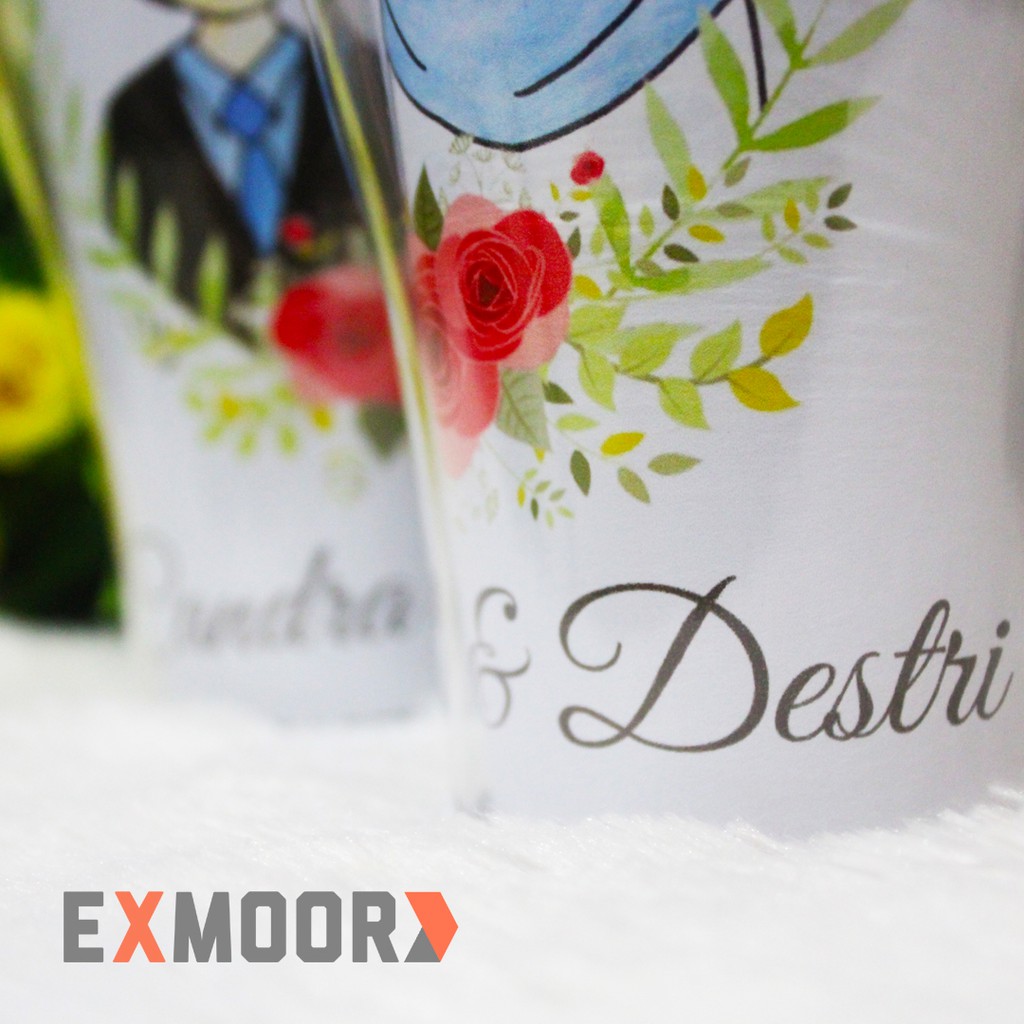 Tumbler Couple Wedding Doodle Pengantin Hijab