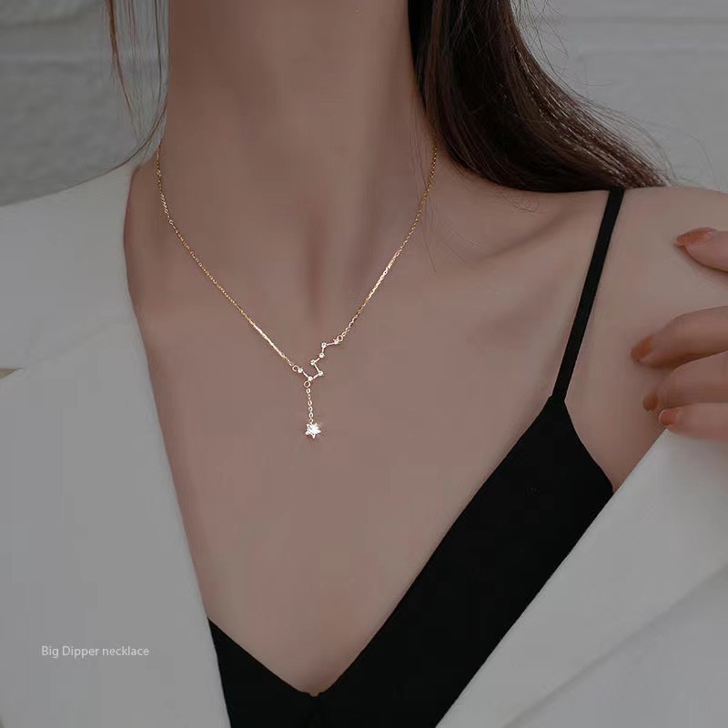 Kalung Rantai Klavikula 925 Silver Model Rumbai Untuk Wanita