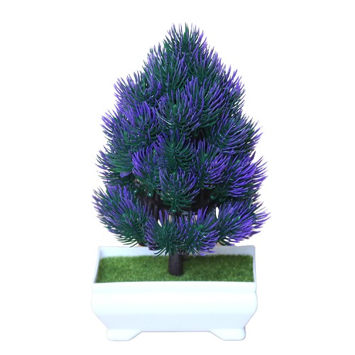 HC Pot Ornamen Christmas Bunga 21 Tanaman Hias Artificial Dekorasi Bunga Pot Bunga Plastik Import-HC5592 UNGU