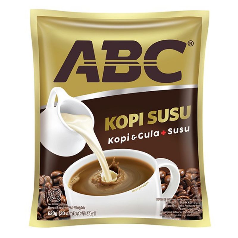 ABC KOPI SUSU 1'S 30 GRAM MINUMAN HANGAT KAFEIN COFFEE DRINK SERBUK GOODIE BAG HAMPERS