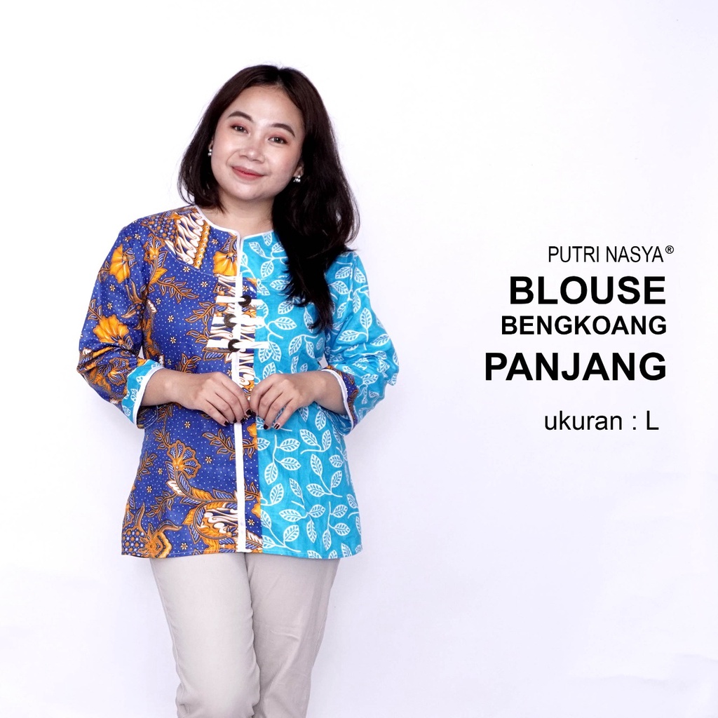 Blouse Batik Big Size LD 140 Wanita Atasan Batik Jumbo L-XL-2L-3L-4L-5L-6L-7L Model Blus Jumbo Kerja Batik / Atasan Big Size Kerja Wanita / Pakaian Batik Seragam Kantor Bahan Katun / Pakaian Batik Kekinian Model Terbaru Super Big