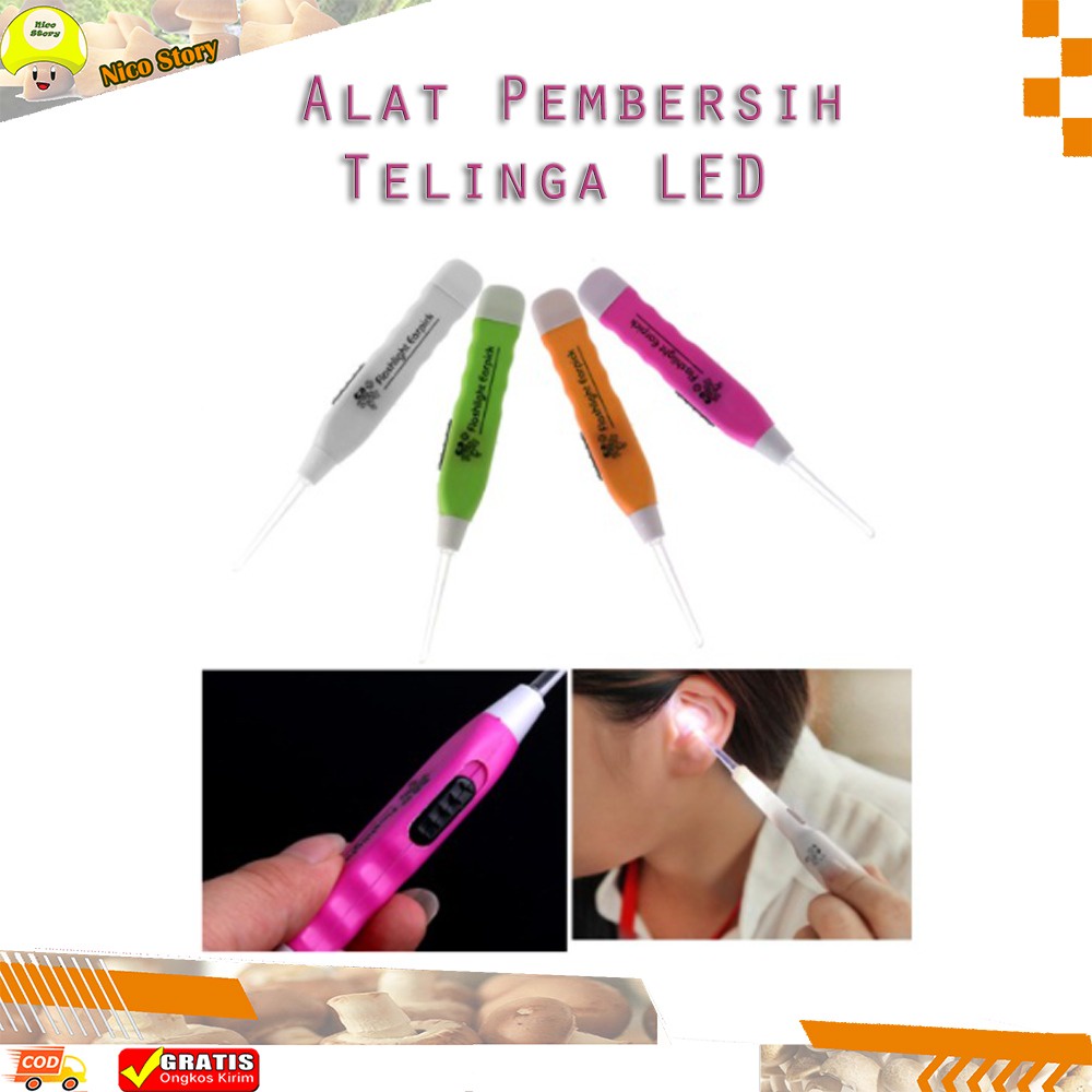 (NCS) Alat Pembersih Telinga / Korek Kuping Earpick dengan Lampu LED Untuk Bayi dan Anak ear pick