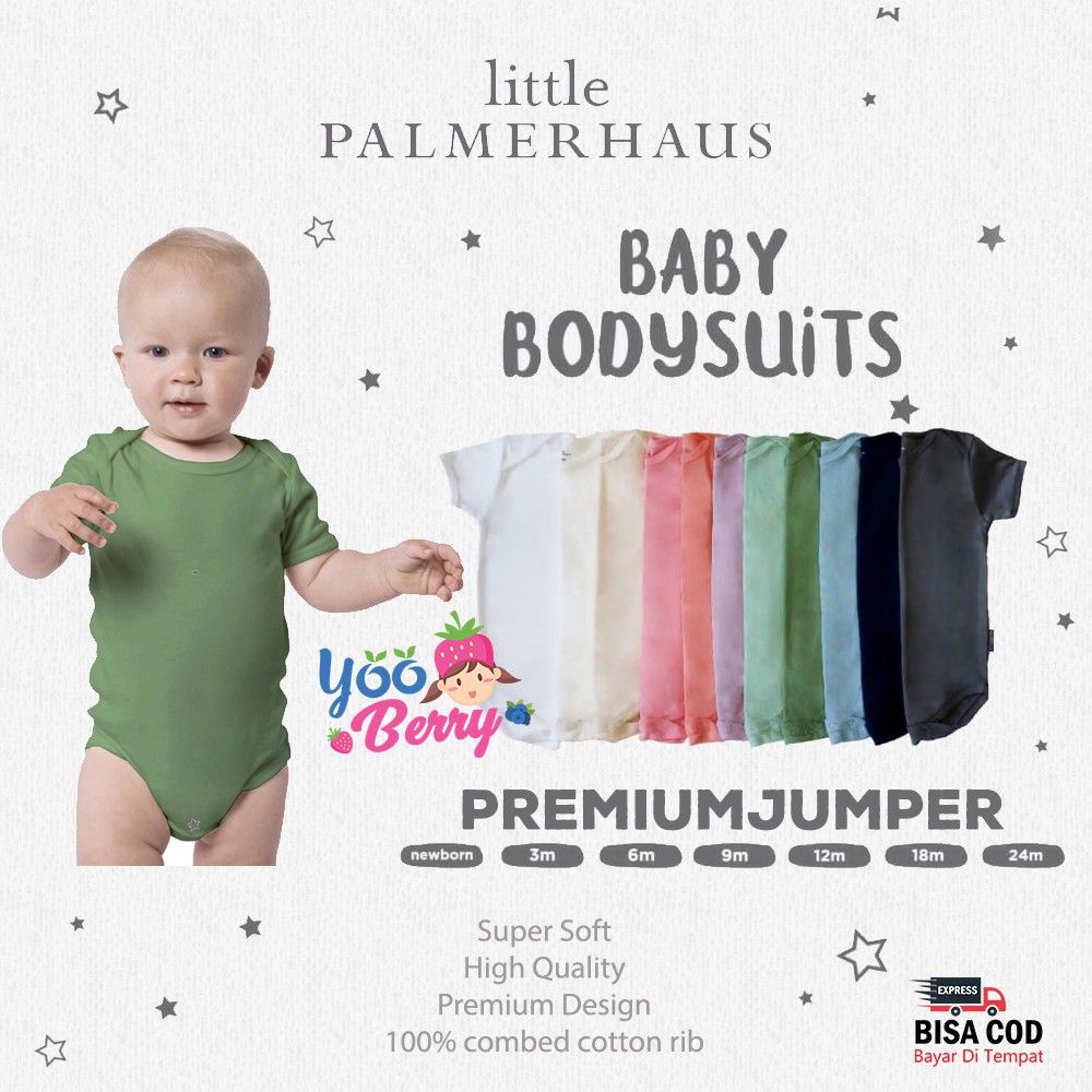 Little Palmerhaus Everyday Wear Bodysuit Jumper Bayi Boy Unisex 0-24 Bulan Berry Mart