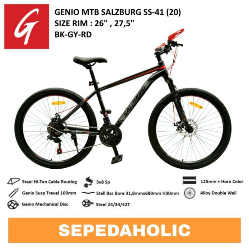 Sepeda Gunung 27.5 Inch MTB GENIO SALZBURG SS 41 NEW 2020