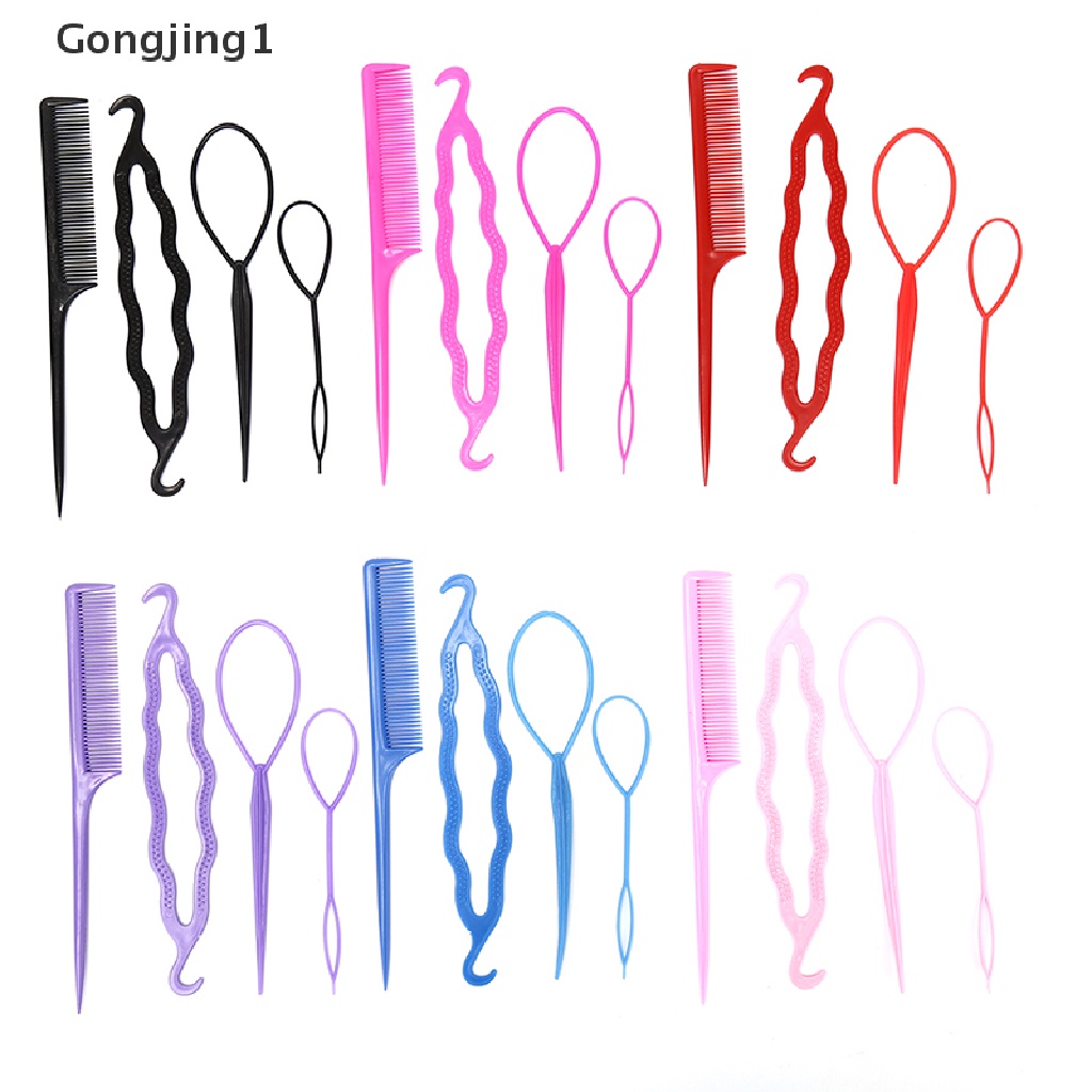 Gongjing1 4pcs / Set Alat Bantu Kepang Rambut Untuk Wanita