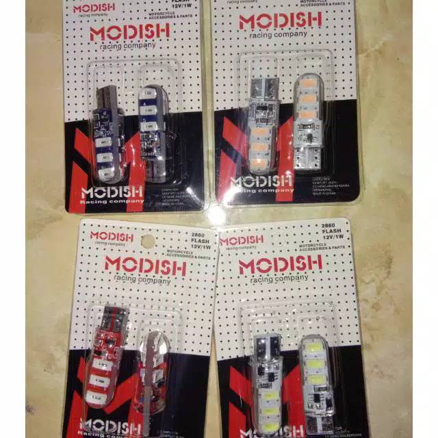 Lampu led sen 6 mata t10 jelly flash kedip strobo universal semua motor-1