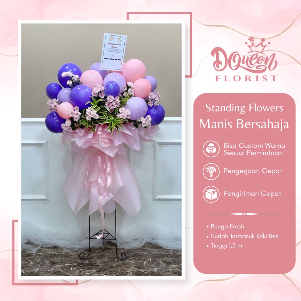 standing bunga dekorasi flower ulang tahun