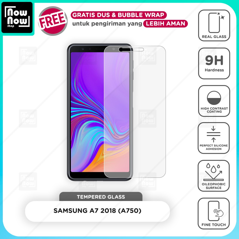 Tempered Glass Anti Gores Samsung A7 2018 A750 Screen Guard Protector 9H Kaca Temperglass