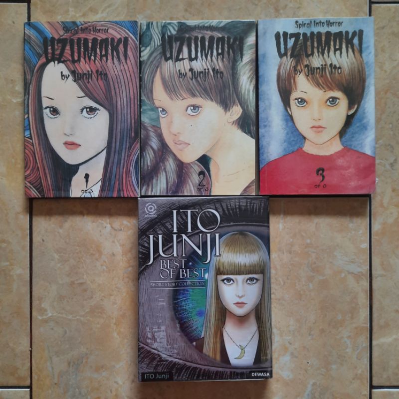 Komik Set Junji Ito Spiral Into Horror Uzumaki 1-3 Tamat + Best Of Best Short Story Collection Junji