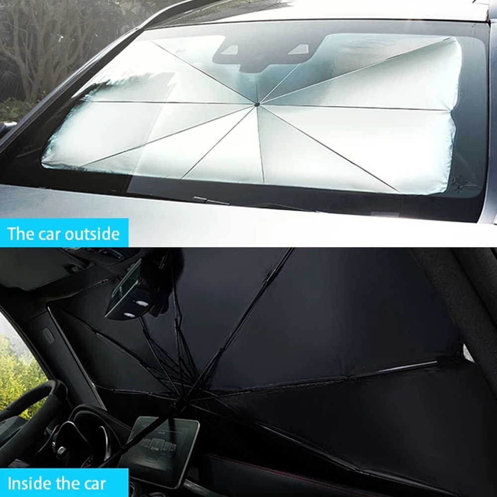 LANFY Interior Protection Car Sun Shade Black Window Sunshade Covers Car Windshield Umbrella Folding umbrella Car Sun Protector Auto Sunshade Cover Sun Protect UV Reflection Automotive Car Parasol