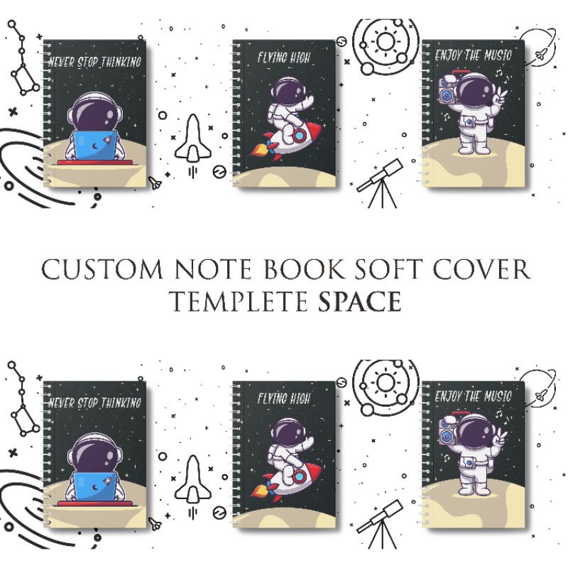 

Notebook Buku Catatan Custom A5 Soft Cover 100 Halaman Spiral Space