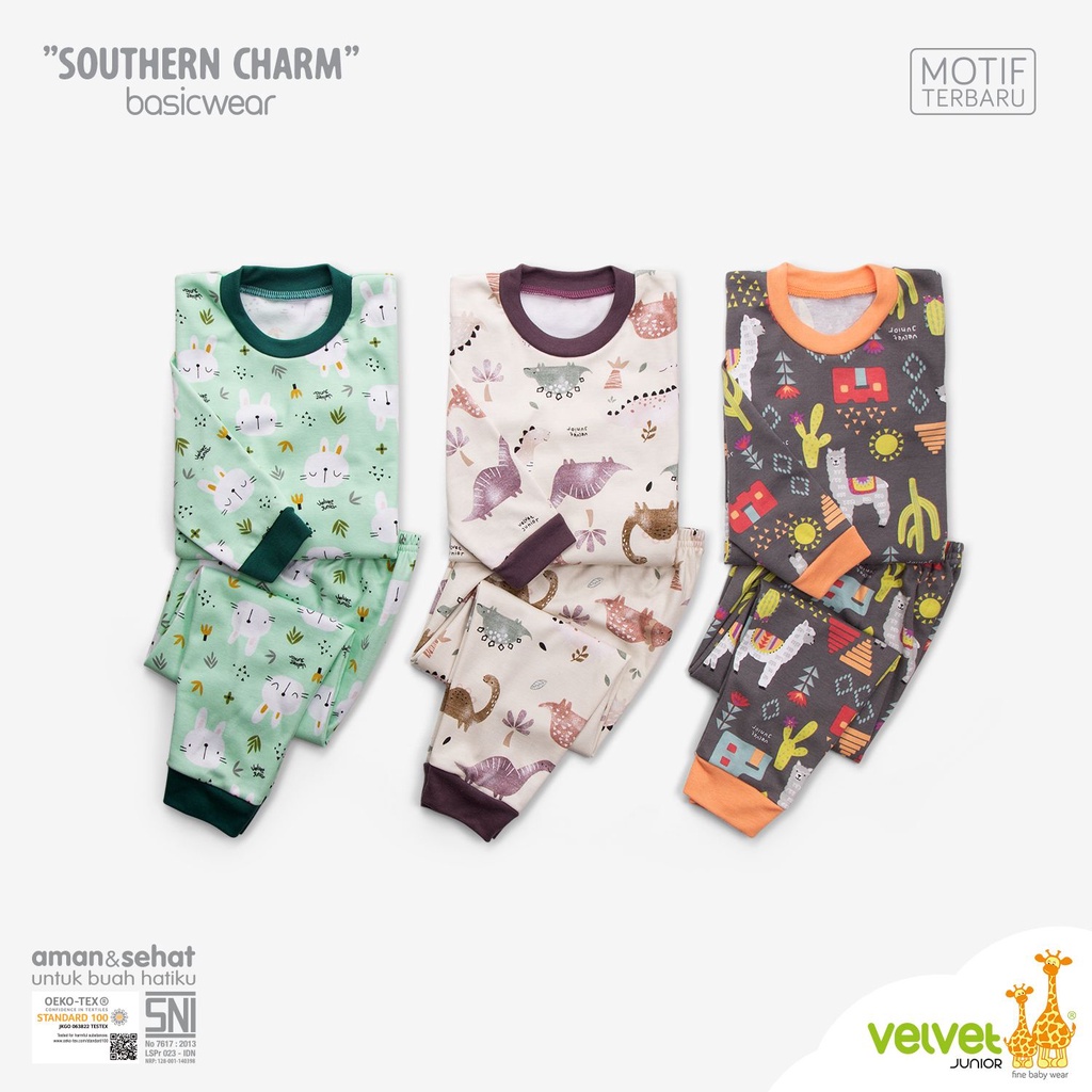 Velvet Junior Piyama Anak 2/3/4/5/6/7/8/9/10 Tahun Dream Wear Baju Tidur Anak Big Size - Kzl Stelan Panjang Bayi &amp; Anak NB/S/M/L/XL/XXL/7/8/9/10/11/12