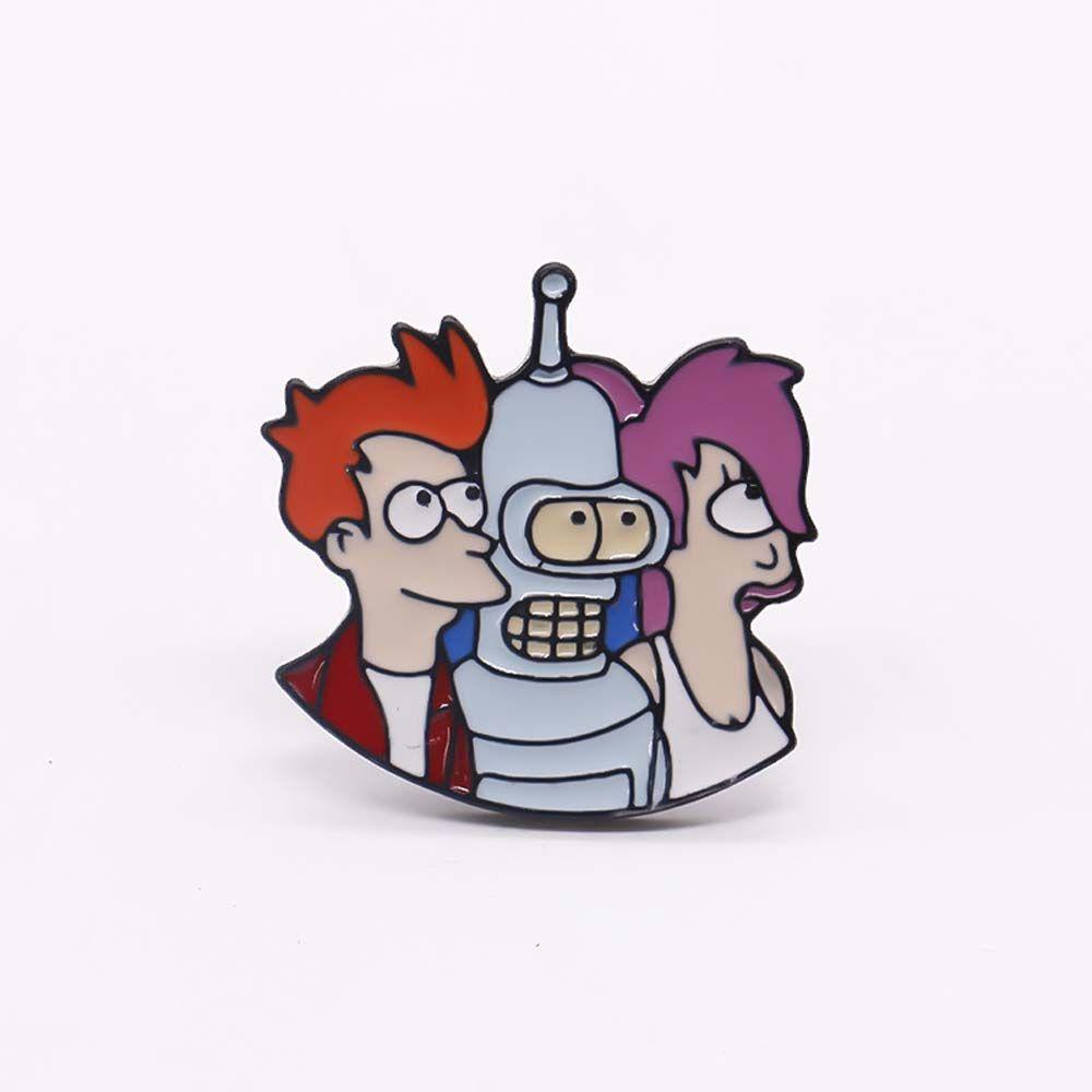 Agustina Film Futurama Liontin Hadiah Untuk Wanita Komedi Robot Bender Aksesoris Perhiasan Enamel Bros Lencana Kerah pin Gantungan Kunci