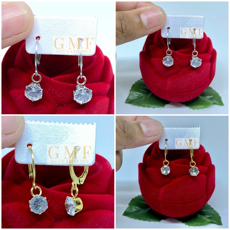 Anting Desi Titanium Anting Ada Bandul Permata Mutiara Anti Karat Stainless Steel