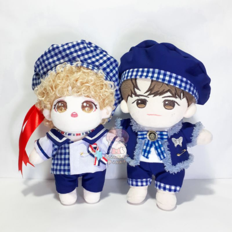 KPOP DOLL CLOTHES - GINGHAM NAVY (20 cm, 15 cm, skzoo)