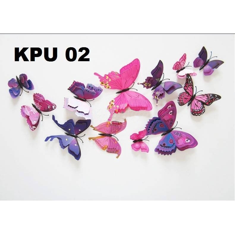 WALLSTICKER KUPU 3D / HIASAN DINDING KUPU 2 LAYER / KPU02
