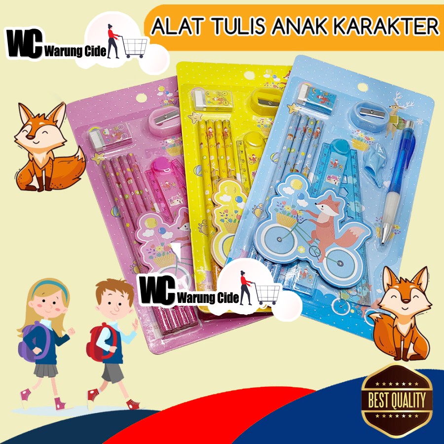 

Paket Alat Tulis Pensil Penghapus Serutan Set Stationary Karakter