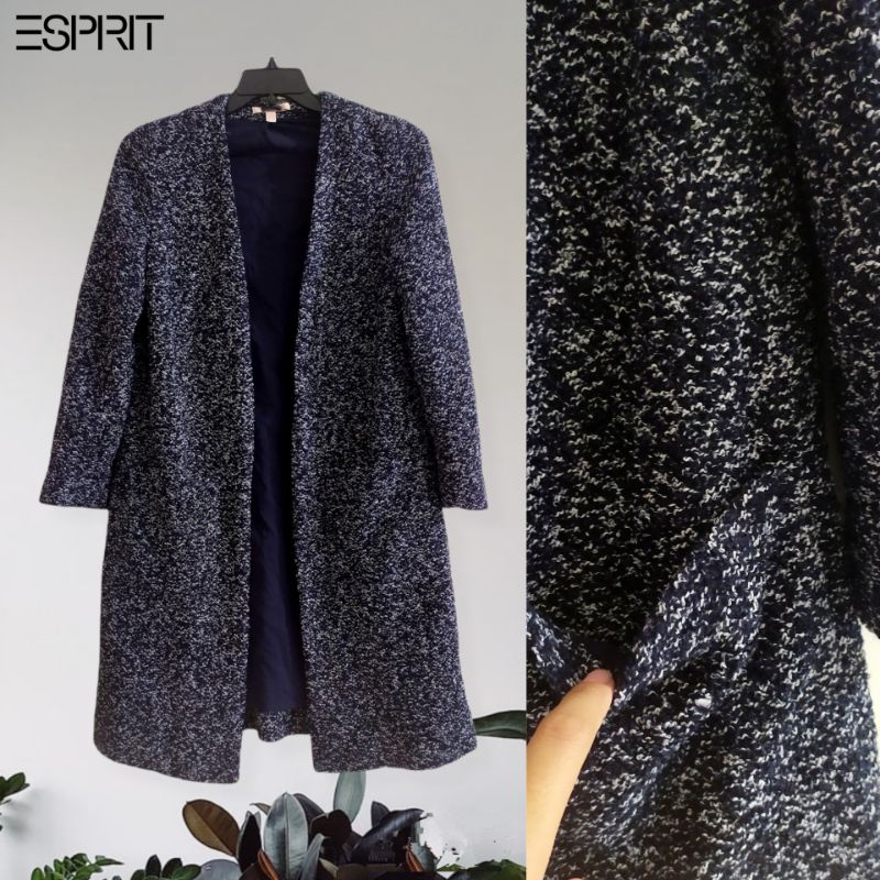 Esprit wool open-front long coat