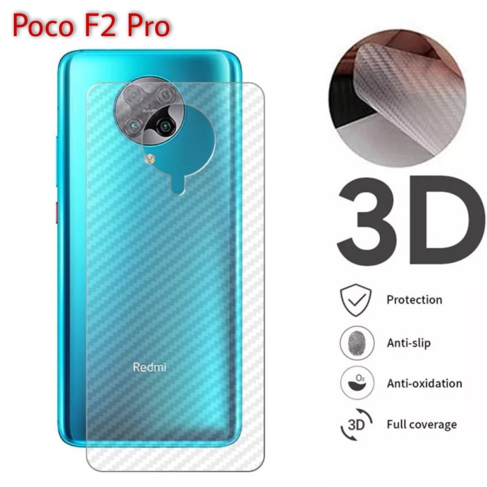 XIAOMI POCO F2 Pro Skin Carbon Transparant Stiker Carbon Poco F2 Pro