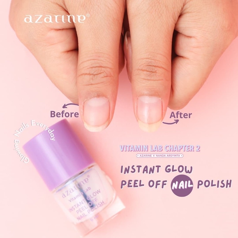 AZARINE Instant Glow Peel Off Nail Polish Indonesia / Vitamin Lab Cleanser Toner Essence Lip Serum