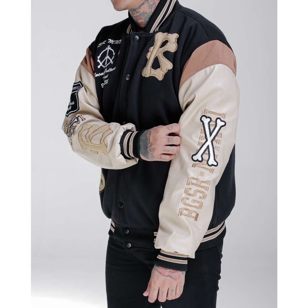 Varsity Pria BGSR Rugby X09 Baseball Unisex Cewek Cowok Original