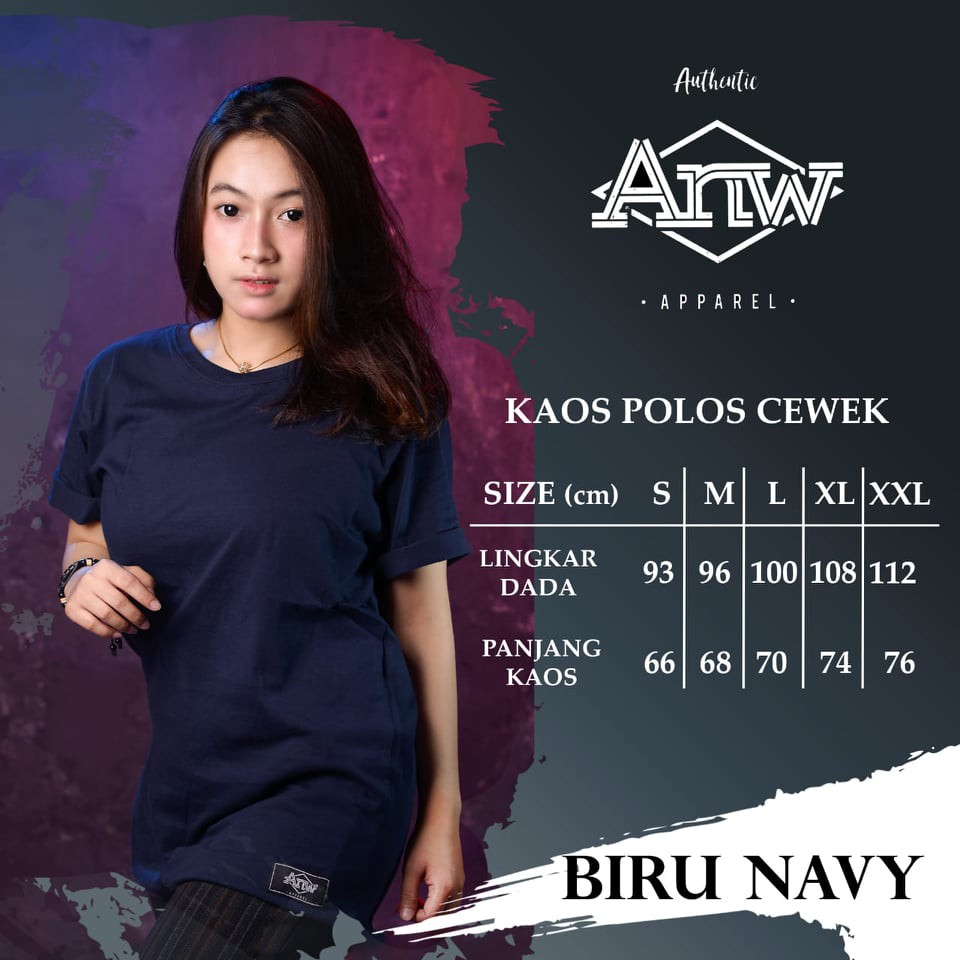 Kaos polos anw apparel Biru Navy