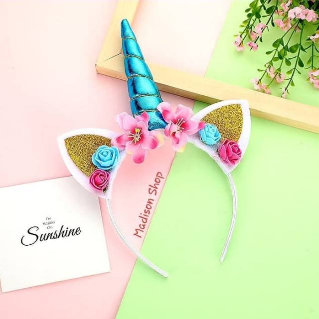 Bando Unicorn Murah Aksesories Rambut Kostum Tanduk Unicorn Cosplay