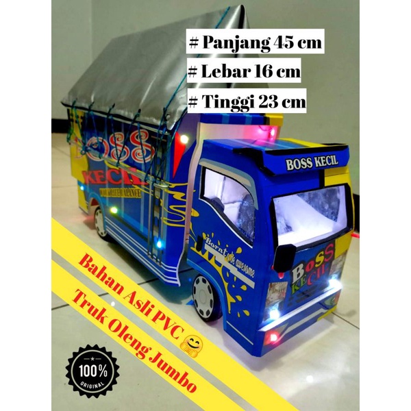 Miniatur truk oleng jumbo full variasi lampu dan terpal bahan asli pvc terbaru