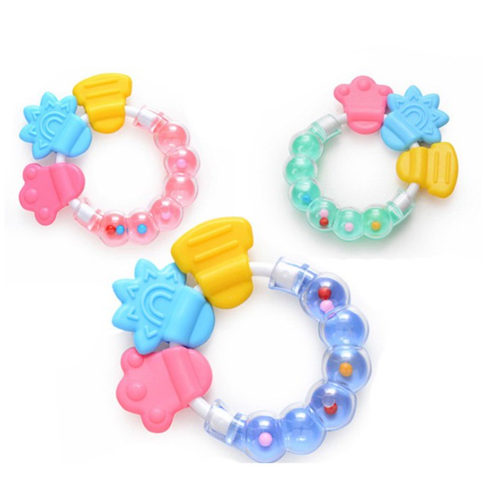 Grosir- M626 Mainan Rattle Genggam Bayi Gigitan Empeng Buah Plastik / Teether Gelatin / Gigitan Bayi