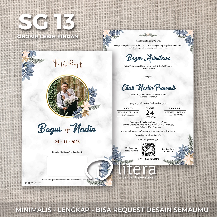 Jual Sg 13 Undangan Nikah Pernikahan Ngunduh Mantu Simple Elegant