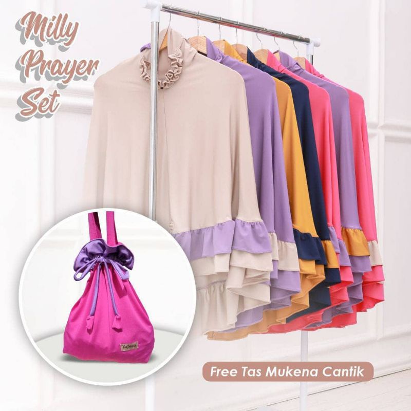 MUKENA ANAK TERBARU 9-12 TAHUN/MUKENA RAYON PREMIUM/MILLY PRAYER SET/MUKENA KIDS FREE TAS/SHAFA MUKENA/FASHION MUSLIM ANAK TERLARIS/FAR MOSLEMSTORE