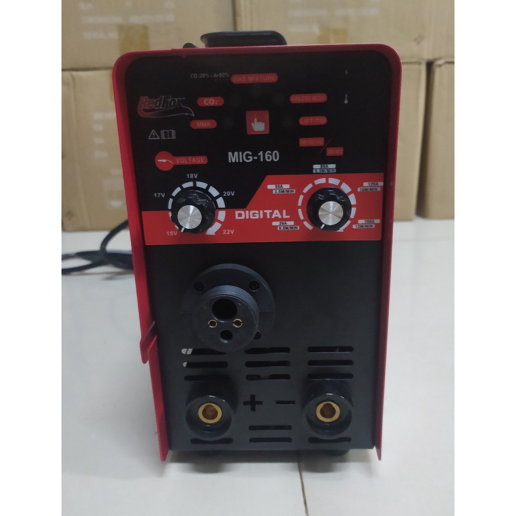 REDFOX MESIN LAS MIG 160 CO2 TANPA GAS WELDING MIGi GASLESS JAPAN 120A ORIGINAL TERBAIK Spt REDBO