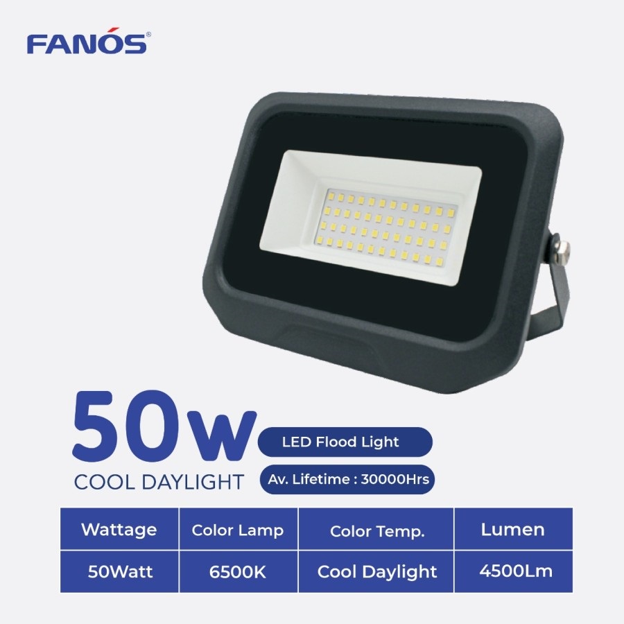 FANOS Lampu Sorot LED 50W - Flood Light / Outdoor / Tembak 50 W 50Watt